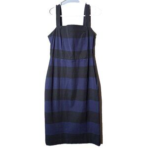 NWT BANANA REPUBLIC BLUE BLACK STRIPED DRESS SIZE 2
